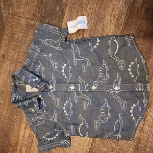 Carters 12m Dinosaur Button Up Shirt